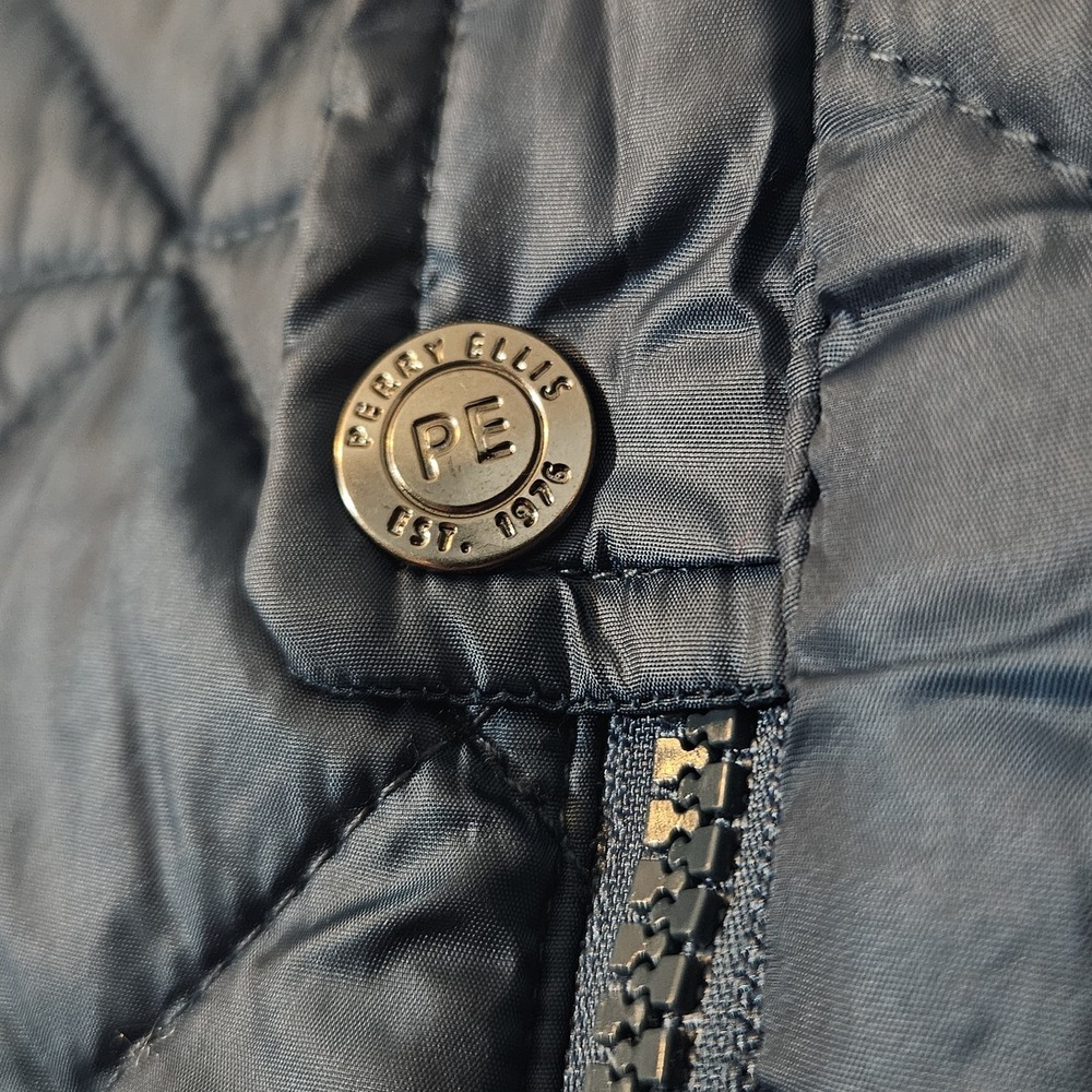 Perry Ellis baby Navy Blue Quilted Hooded snowsuit‎ size 6/9 Months Jumpsuit - Picture 3 of 13